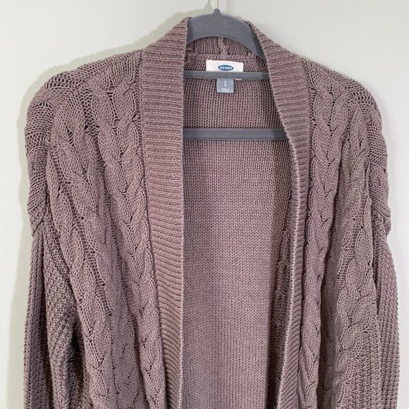Old Navy medium weight cable knit long sleeve open front cardigan sweater - Picture 4 of 9